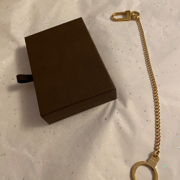 LOUIS VUITTON KEY CHAIN RING GOLD BOLT EXTENDER CHAIN 12" END TO END BOX & CLOTH - Picture 8 of 14